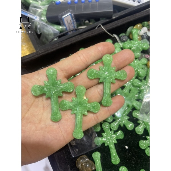 Mặt dây chuyền thánh giá đá ngọc cẩm thạch HANMYNGHE 1 Mặt dây chuyền thánh giá đá ngọc cẩm thạch HANMYNGHE