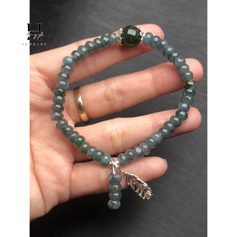 Vòng tay đá lam ngọc 6 mm bánh xe mix charm bạc HANMYNGHE 2 Vòng tay đá lam ngọc 6 mm bánh xe mix charm bạc HANMYNGHE - Hình ảnh 2