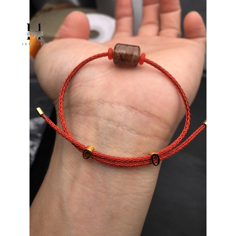 Vòng tay lu thống đá thạch anh tóc nâu HANMYNGHE 1 Vòng tay lu thống đá thạch anh tóc nâu HANMYNGHE