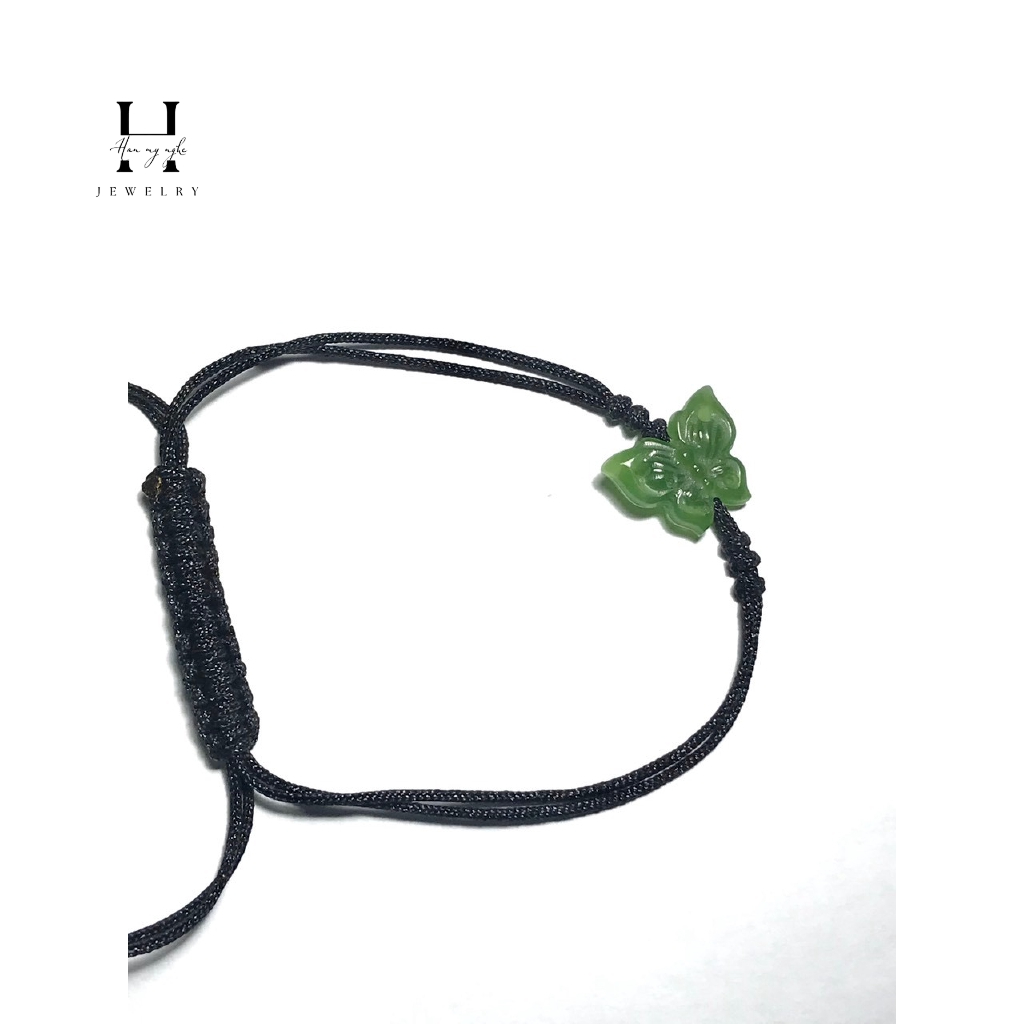 Vòng tay mặt bướm đá ngọc xanh HANMYNGHE 1 Vòng tay mặt bướm đá ngọc xanh HANMYNGHE