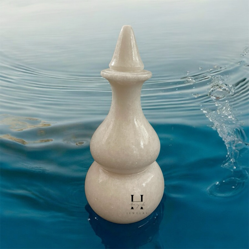 Hồ lô đá trắng nguyên khối tự nhiên cao 25 cm HANMYNGHE 2 Hồ lô đá trắng nguyên khối tự nhiên cao 25 cm HANMYNGHE - Hình ảnh 2