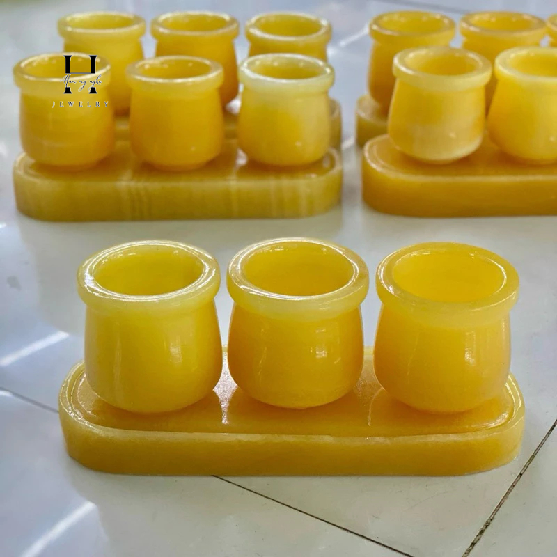 bộ 3 ly đá ngọc hoàng long HANMYNGHE 1 bộ 3 ly đá ngọc hoàng long HANMYNGHE