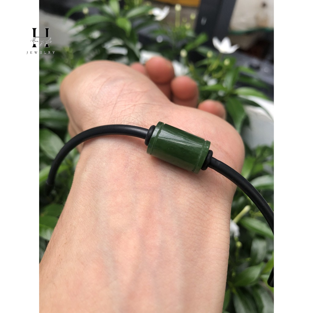 Vòng tay lu thống đá ngọc bích HANMYNGHE 2 Vòng tay lu thống đá ngọc bích HANMYNGHE - Hình ảnh 2