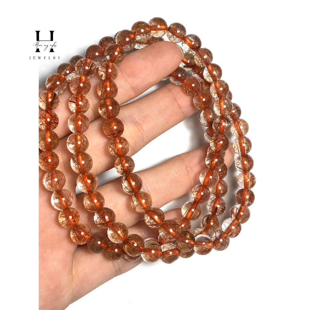 vòng tay tóc đỏ vip 6mm quấn 3 vòng tự nhiên tặng kèm hộp gấm cao cấp 3 vòng tay tóc đỏ vip 6mm quấn 3 vòng tự nhiên tặng kèm hộp gấm cao cấp - Hình ảnh 3