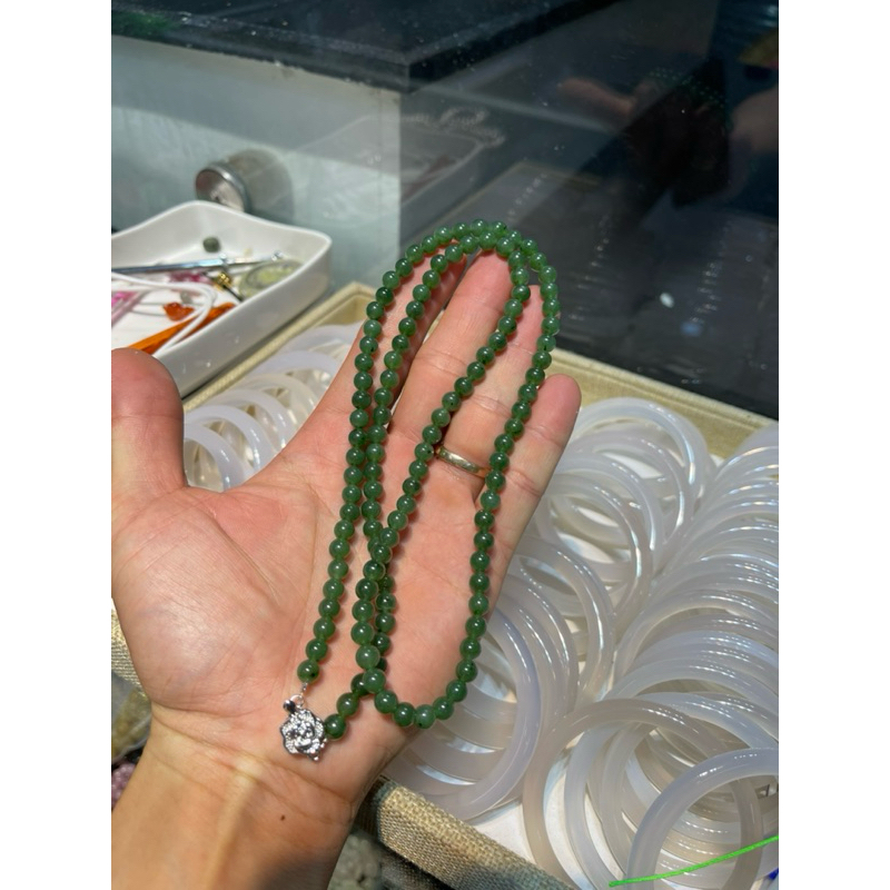 Vòng cổ ngọc bích 6 mm dài 68 cm HANMYNGHE 4 Vòng cổ ngọc bích 6 mm dài 68 cm HANMYNGHE - Hình ảnh 4