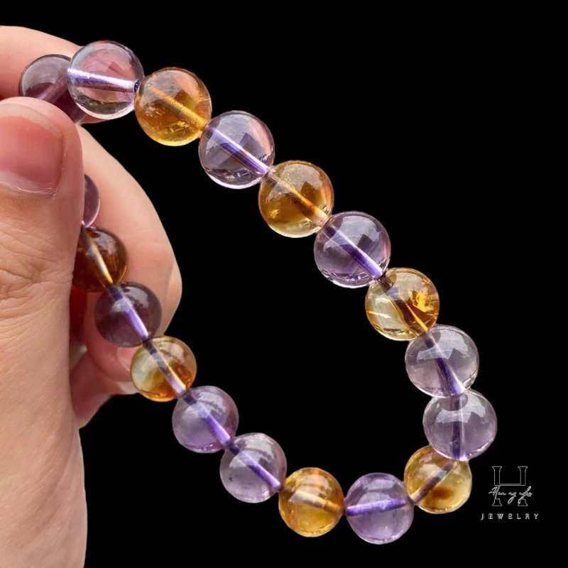 Vòng tay đá thạch anh tím mix thạch anh vàng HANMYNGHE 2 Vòng tay đá thạch anh tím mix thạch anh vàng HANMYNGHE - Hình ảnh 2