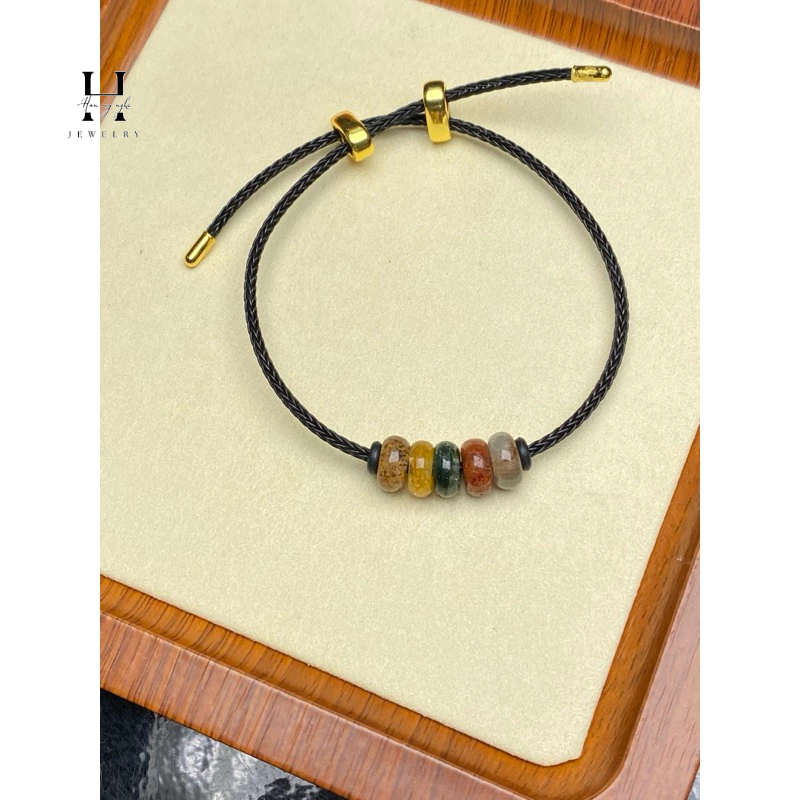 Vòng tay ngũ điếu đá thạch anh ưu linh ngũ sắc HANMYNGHE 1 Vòng tay ngũ điếu đá thạch anh ưu linh ngũ sắc HANMYNGHE