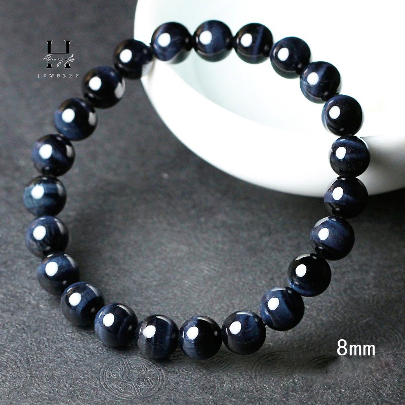 Vòng tay đá mắt hổ xanh đen HANMYNGHE 1 Vòng tay đá mắt hổ xanh đen HANMYNGHE