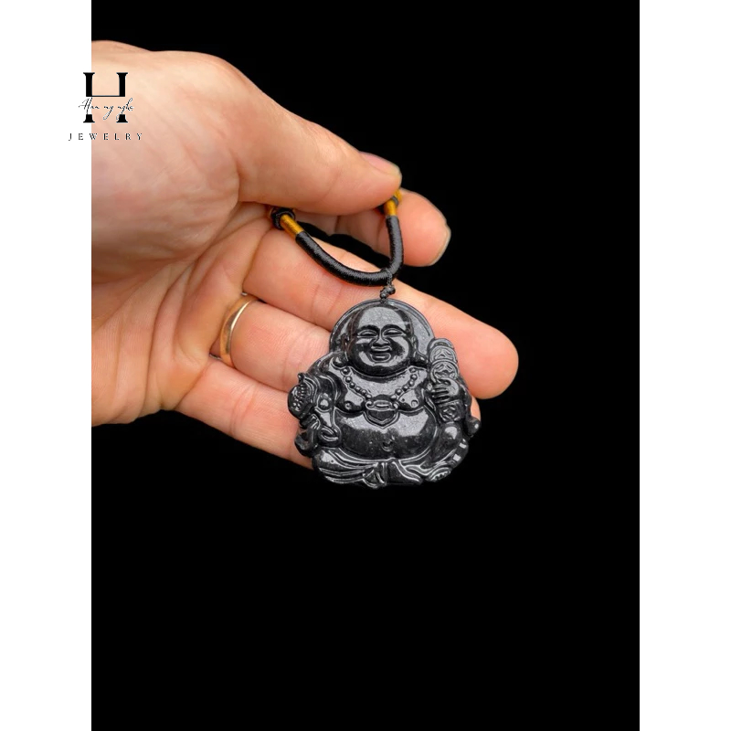 Mặt dây chuyền di lặc đá ngọc onyz tự nhiên HANMYNGHE 1 Mặt dây chuyền di lặc đá ngọc onyz tự nhiên HANMYNGHE