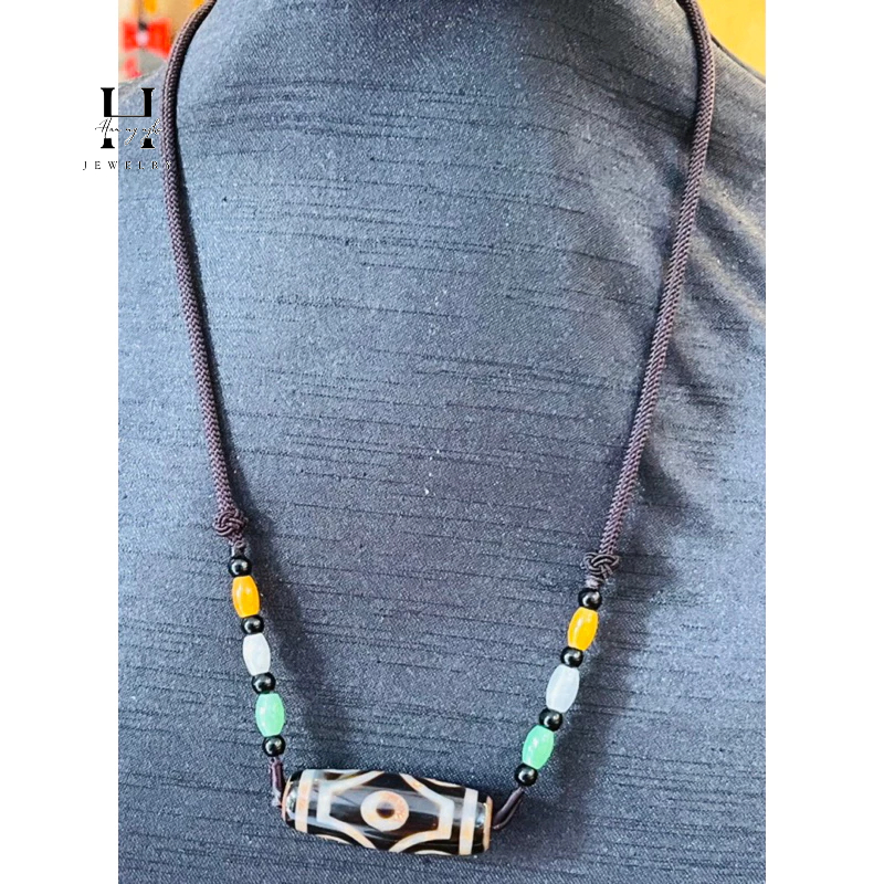 Vòng cổ dzi 6 mắt kèm dây đeo HANMYNGHE 2 Vòng cổ dzi 6 mắt kèm dây đeo HANMYNGHE - Hình ảnh 2