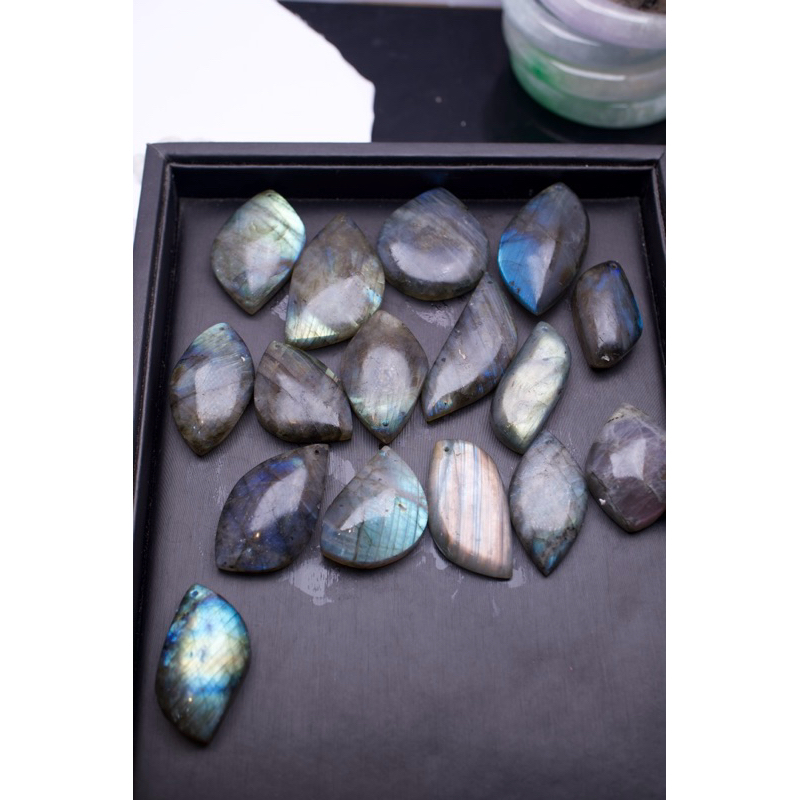 Mặt dây chuyền giọt nước đá sà cừ libradolite HANMYNGHE 3 Mặt dây chuyền giọt nước đá sà cừ libradolite HANMYNGHE - Hình ảnh 3