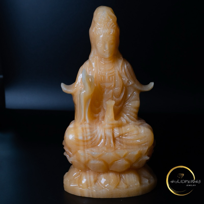 Tượng quan âm ngồi 20 cm đá ngọc hoàng long tự nhiên HANMYNGHE 1 Tượng quan âm ngồi 20 cm đá ngọc hoàng long tự nhiên HANMYNGHE