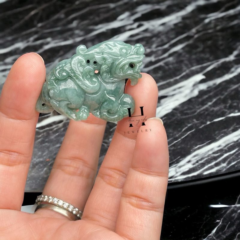 Mặt dây chuyền kỳ lân đá lam ngọc tặng kèm dây đeo cao cấp HANMYNGHE 2 Mặt dây chuyền kỳ lân đá lam ngọc tặng kèm dây đeo cao cấp HANMYNGHE - Hình ảnh 2