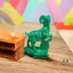 Tượng con dê  mau xanh bột đá đúc cao 25 cm HANMYNGHE