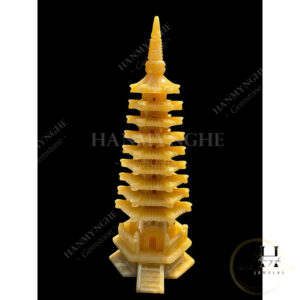 Tháp văn xương đá ngọc hoàng long cao 39cm HANMYNGHE