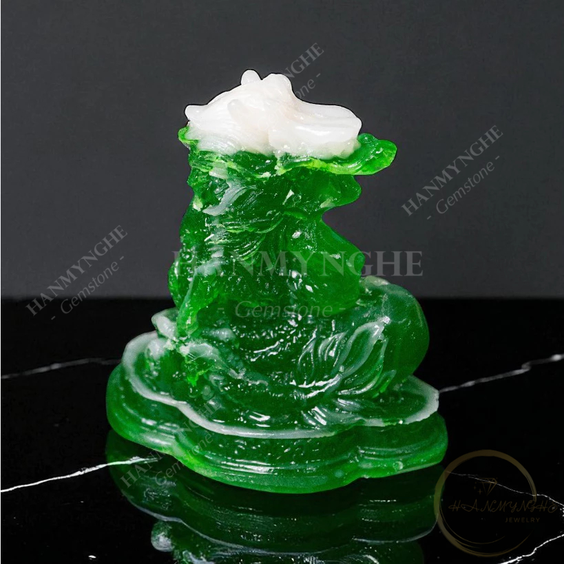Tượng rồng màu xanh ngọc cao 10cm HANMYNGHE 2 Tượng rồng màu xanh ngọc cao 10cm HANMYNGHE - Ảnh 2