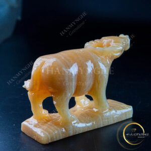 Trâu đá phong thuỷ đá ngọc onyz tự nhiên 12cm HANMYNGHE