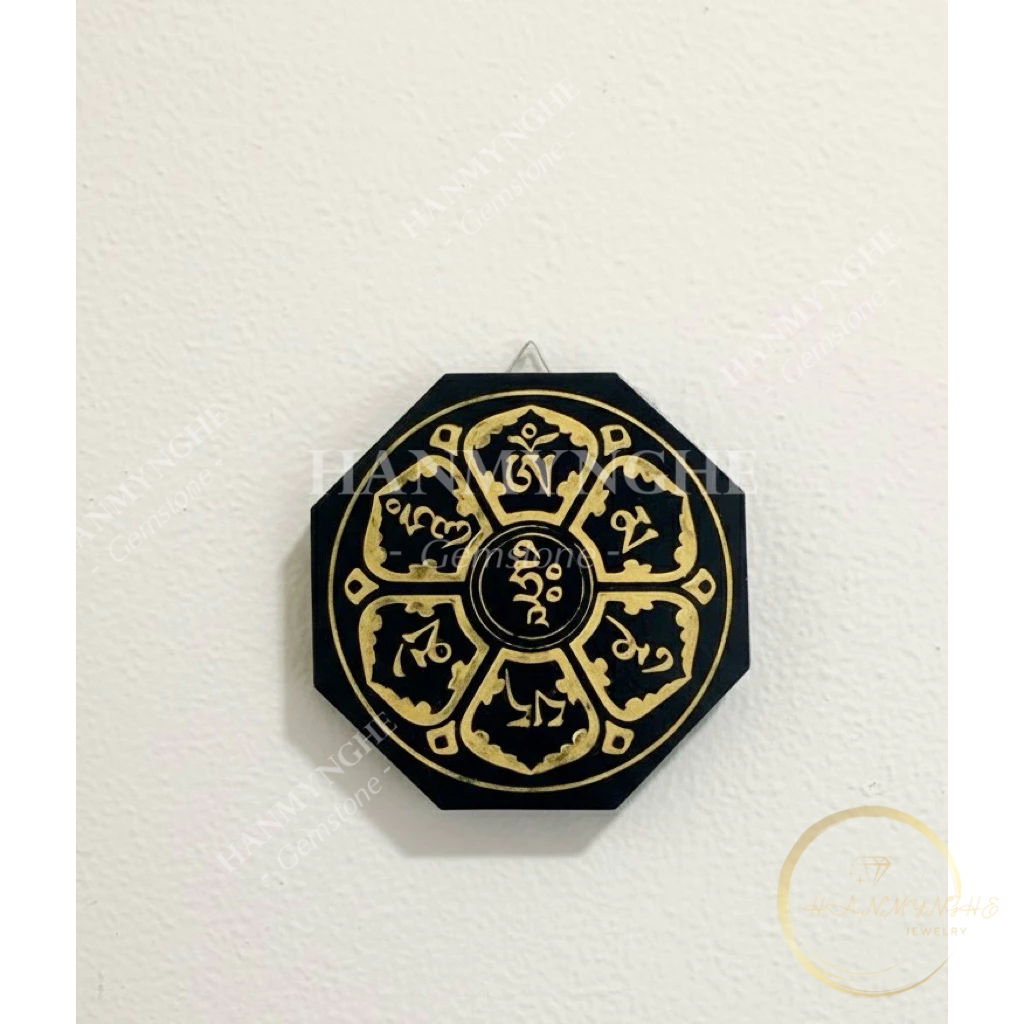 Gương đá phong thuỷ gương bát giác khắc lục tự đại minh chân ngôn đk 15 cm HANMYNGHE 2 Gương đá phong thuỷ gương bát giác khắc lục tự đại minh chân ngôn đk 15 cm HANMYNGHE - Ảnh 2