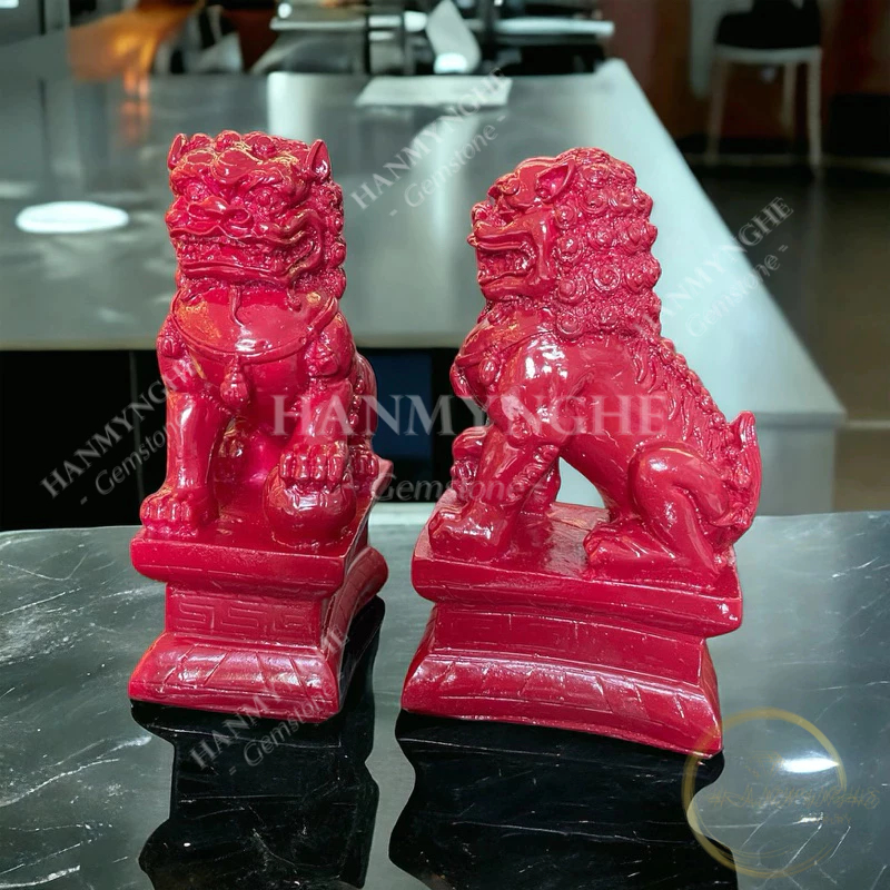 Cặp kỳ lân 17 cm bột đá non nước HANMYNGHE 2 Cặp kỳ lân 17 cm bột đá non nước HANMYNGHE - Ảnh 2