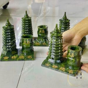 Tháp văn xương bút đá ngọc spentine HANMYNGHE