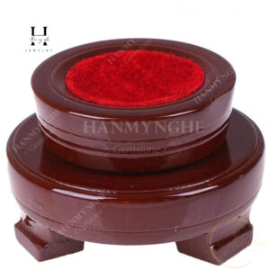 đễ gỗ quả cầu đá phong thủy đế xoay + lót nhung cao cấp