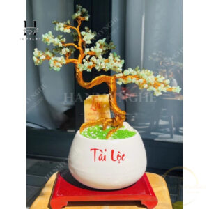 Cây tài lộc dáng bonsai đá aventurine cao 37 cm HANMYNGHE