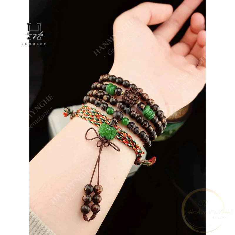 Vòng tay trầm hương sánh chìm mix sen đá bích và ngũ điếu HANMYNGHE 3 Vòng tay trầm hương sánh chìm mix sen đá bích và ngũ điếu HANMYNGHE - Ảnh 3