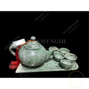 Bộ ấm trà đá ngọc cẩm thạch type A kèm giấy kiểm định liulad HANMYNGHE