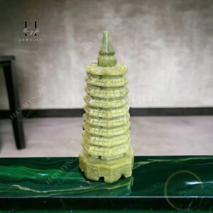 Tháp vân xương đá ngọc spentine cao 15 cm HANMYNGHE