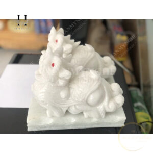 Đôi tỳ hưu đá non nước 20 cm màu trắng HANMYNGHE