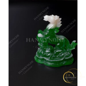 Tượng con ngựa màu xanh ngọc bột đá đúc cao 10cm HANMYNGHE