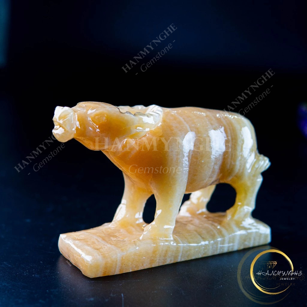 Trâu đá phong thuỷ đá ngọc onyz tự nhiên 12cm HANMYNGHE 4 Trâu đá phong thuỷ đá ngọc onyz tự nhiên 12cm HANMYNGHE - Ảnh 4