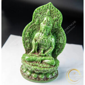 Tượng quan âm màu  ngọc bích bột đá đúc HANMYNGHE