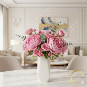 Lọ hoa bằng đá tự nhiên nguyên khối cao 26cm nặng 6kg HANMYNGHE