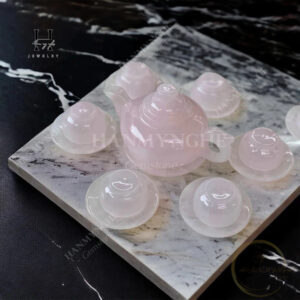 bộ ấm trà đá ngọc onyz hồng HANMYNGHE