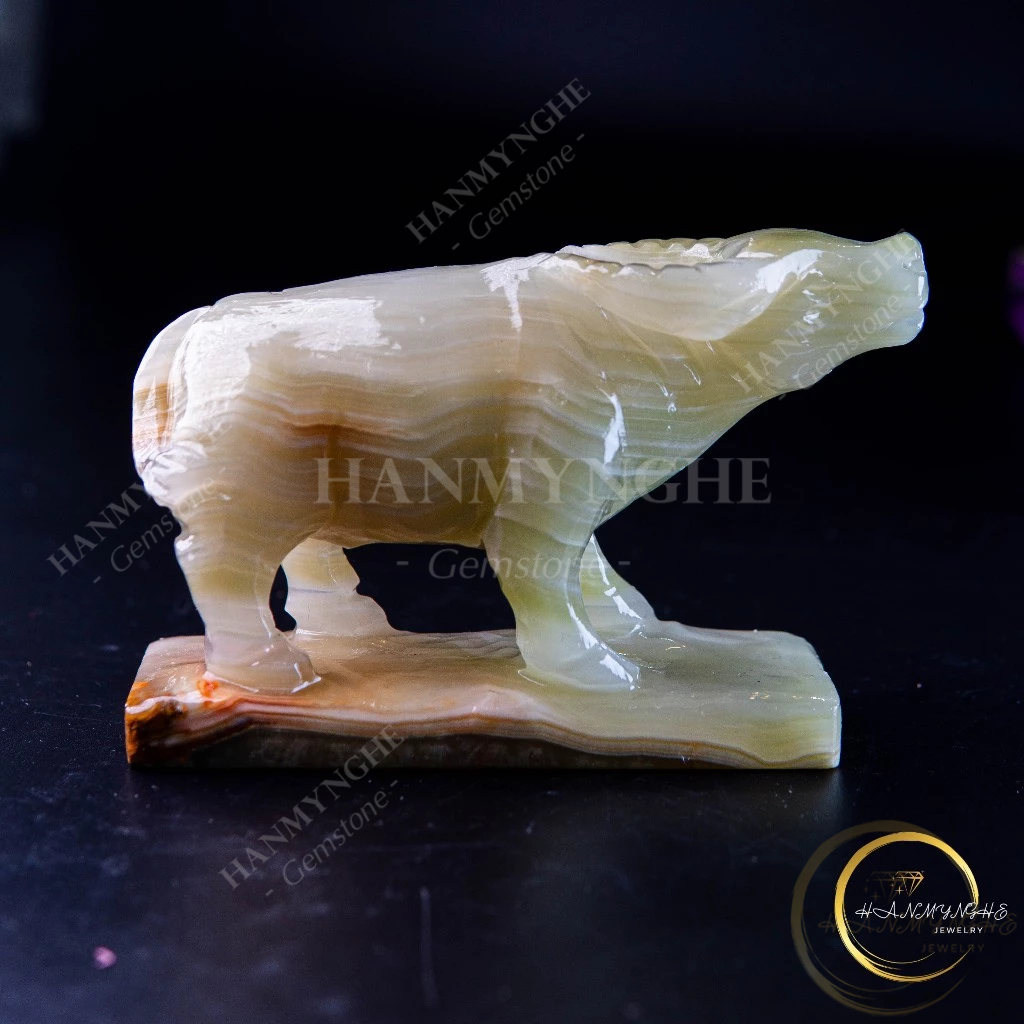 Trâu đá phong thuỷ đá ngọc onyz tự nhiên 12cm HANMYNGHE 2 Trâu đá phong thuỷ đá ngọc onyz tự nhiên 12cm HANMYNGHE - Ảnh 2