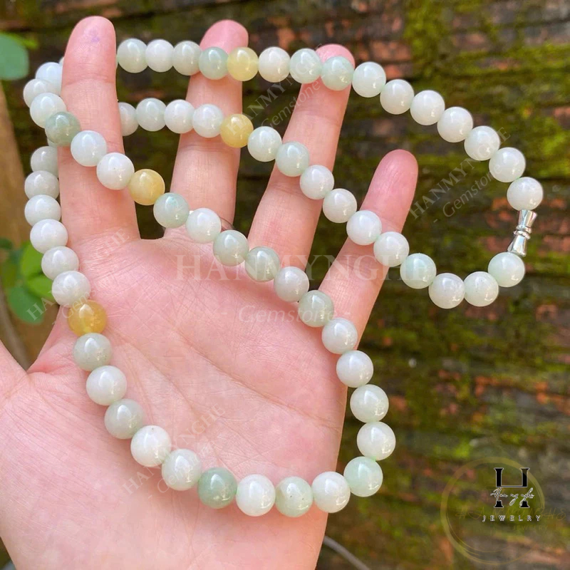 Vòng cổ đá ngọc jediet tự nhiên 8 mm HANMYNGHE
