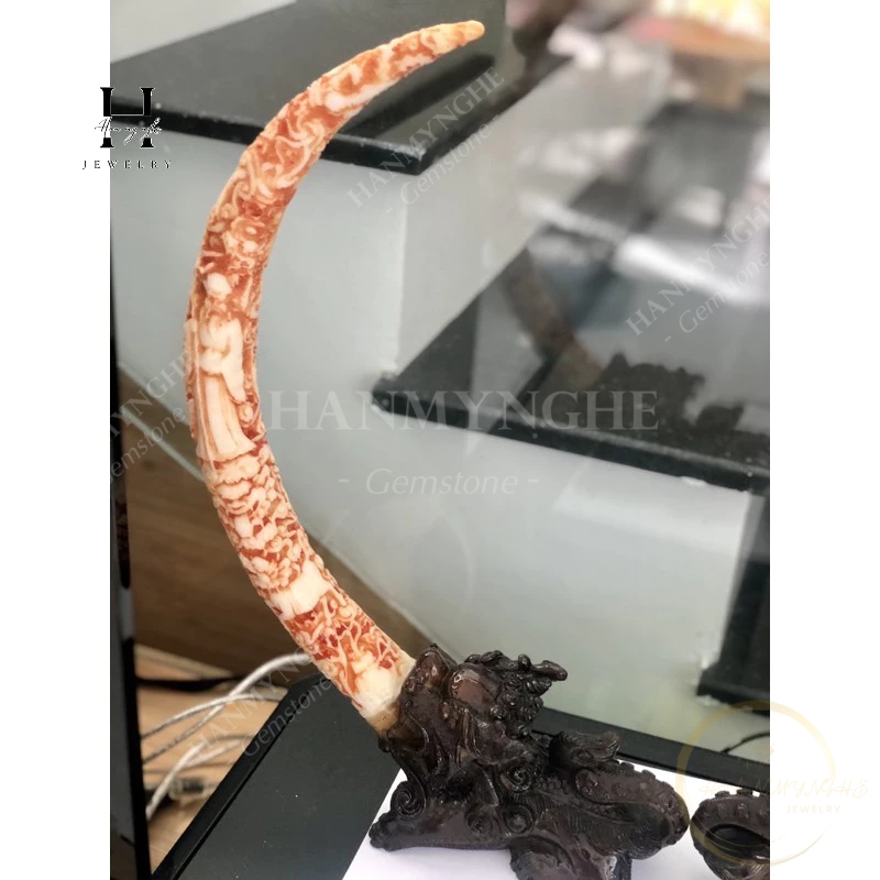 Cặp ngà bột đá non nước cao 45 cm HANMYNGHE 2 Cặp ngà bột đá non nước cao 45 cm HANMYNGHE - Ảnh 2