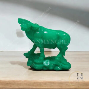 Tượng con trâu bột đá đúc dài 20 cm HANMYNGHE