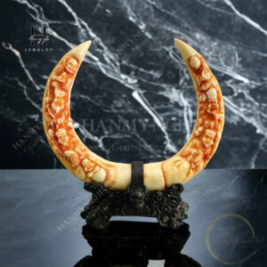 Cặp ngà bột đá đúc cao 36 cm HANMYNGHE