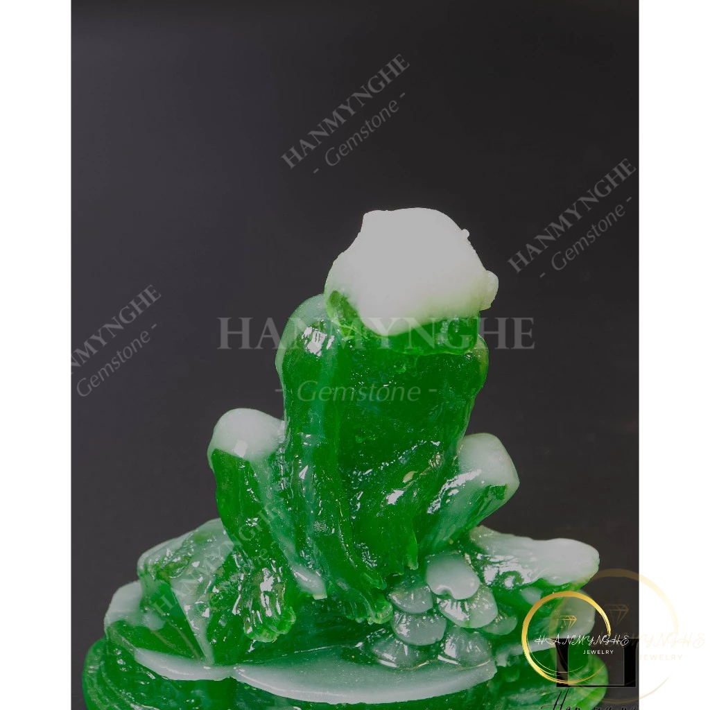 Tượng con khỉ màu xanh ngọc cao 10cm HANMYNGHE 1 Tượng con khỉ màu xanh ngọc cao 10cm HANMYNGHE