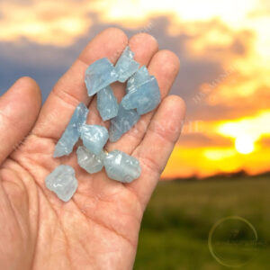 10 viên đá vụn aquamarine thô 1-2 cm HANMYNGHE