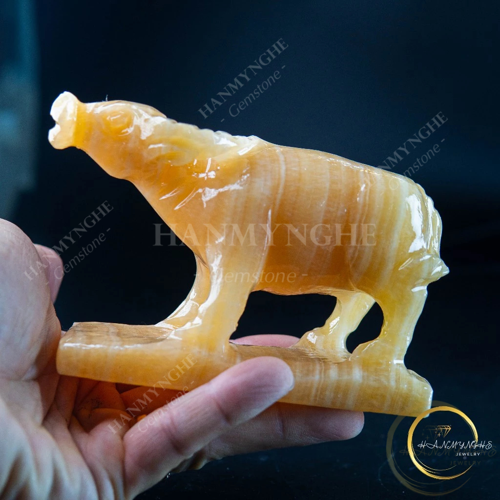 Trâu đá phong thuỷ đá ngọc onyz tự nhiên 12cm HANMYNGHE 5 Trâu đá phong thuỷ đá ngọc onyz tự nhiên 12cm HANMYNGHE - Ảnh 5