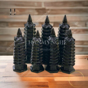 Tháp văn xương đá obsidan đen 9 tầng HANMYNGHE