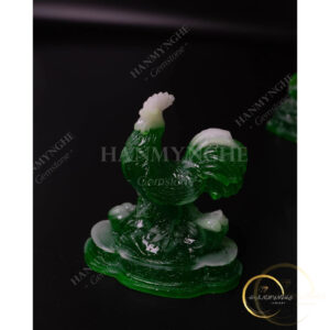 Tượng con gà màu xanh ngọc cao 10cm bột đá đúc HANMYNGHE