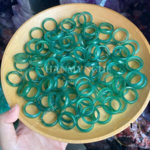 Nhẫn đá mã não xanh ni15-18 mm HANMYNGHE