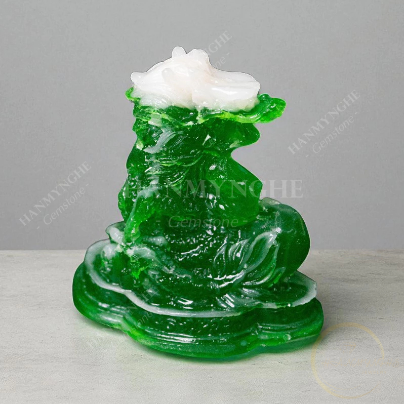 Tượng rồng màu xanh ngọc cao 10cm HANMYNGHE 1 Tượng rồng màu xanh ngọc cao 10cm HANMYNGHE