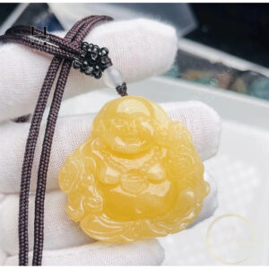 Di lặc đá ngọc hoàng long tặng kèm dây đeo cao cấp HANMYNGHE